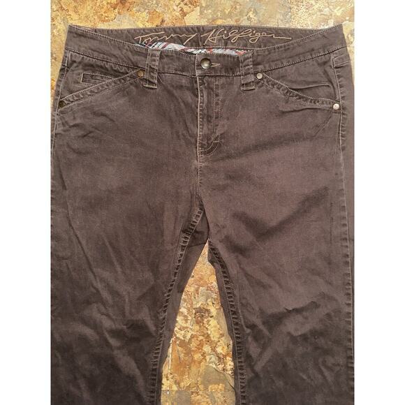 Tommy Hilfiger Women’s Brown Pants Size 14 Solid Flat Front Boot Cut - Picture 3 of 13
